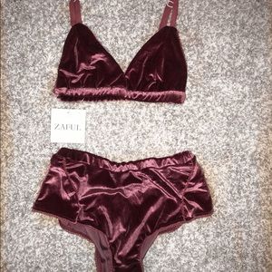 Velvet underwear set